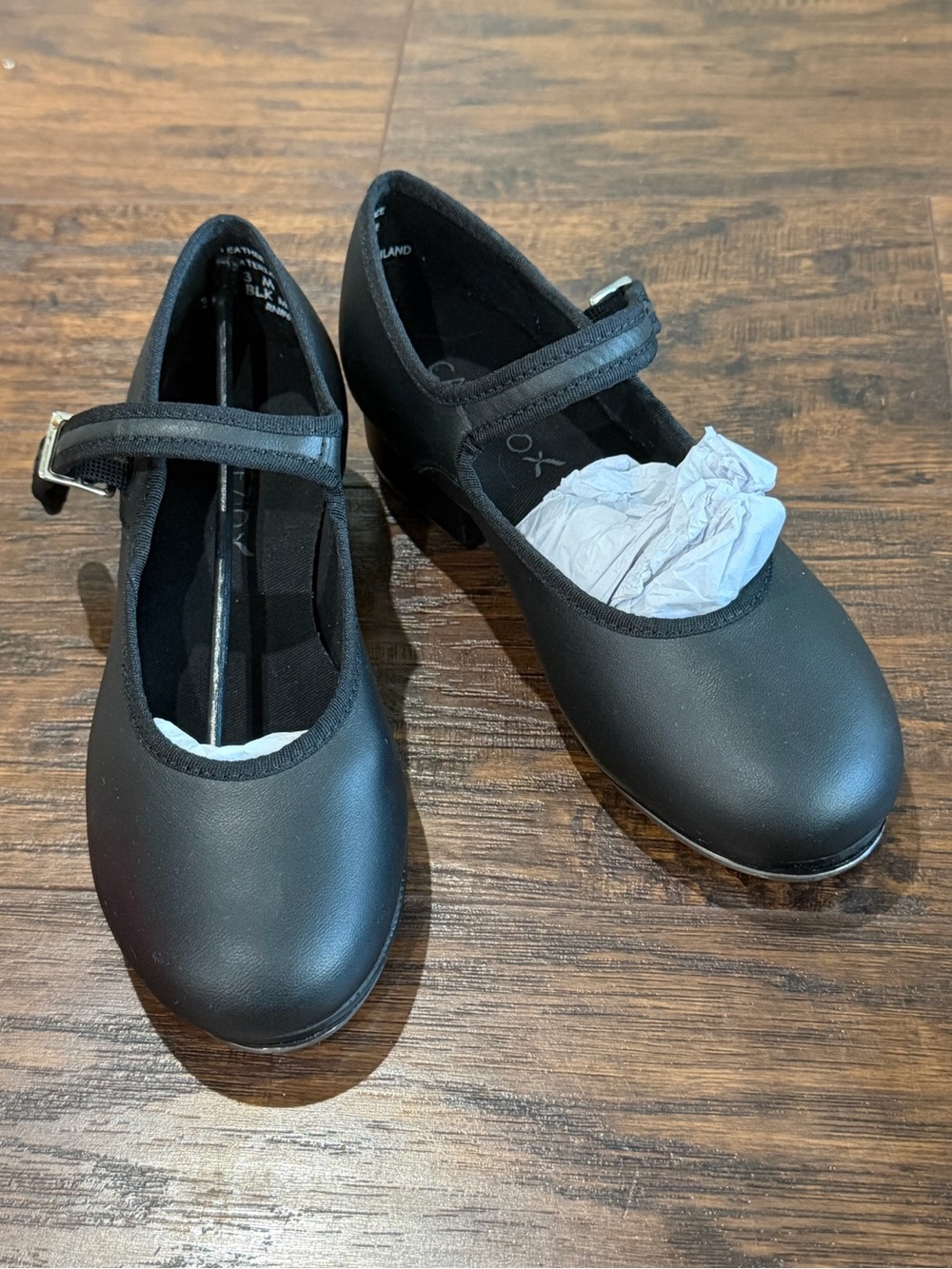 Capezio Girl's Black Mary Jane Style Tap Shoes Size 3 M